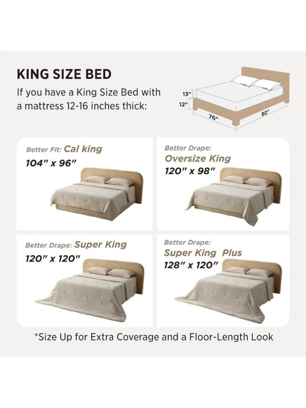Cozy California King Comforter Set, Prewashed 3-Piece Bedding, Soft Beige